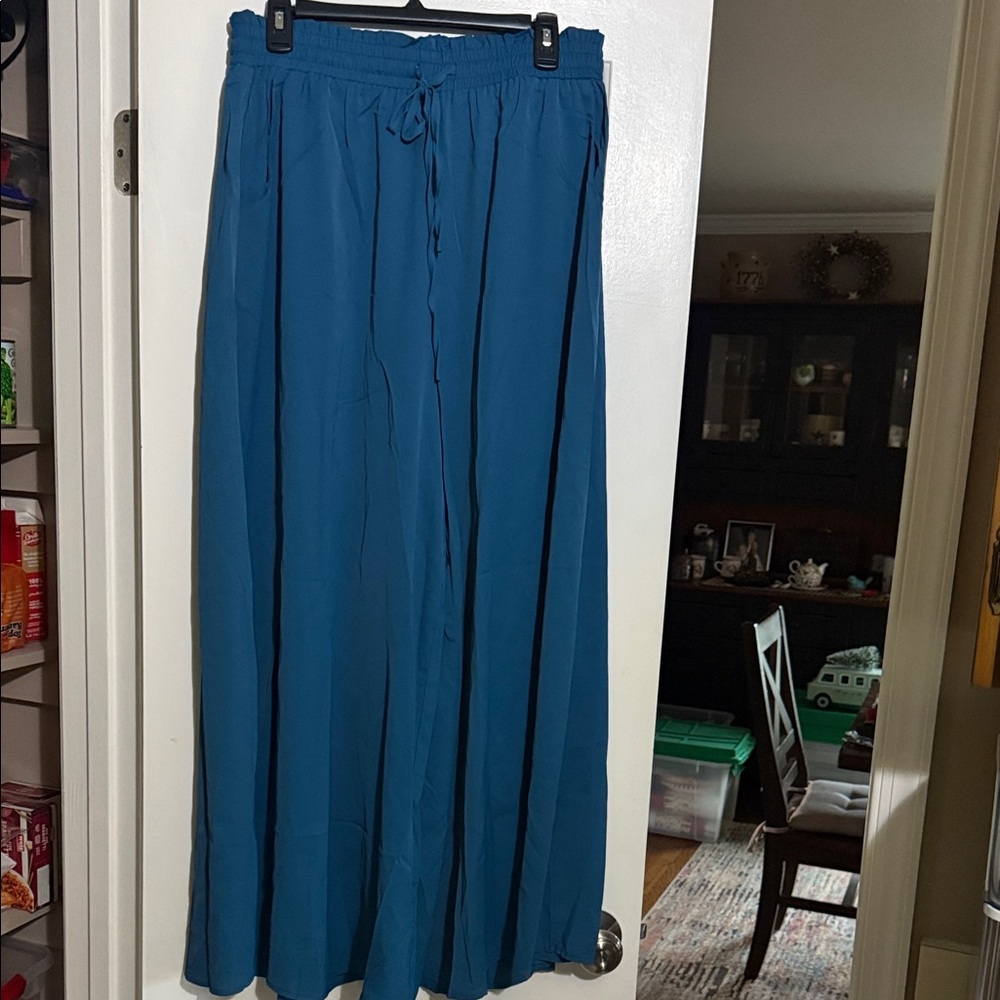 Women's Blue Wide-Leg Pants